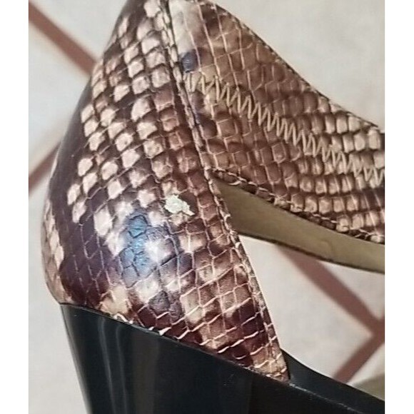 Michael Kors Berkley, Leather, T-Strap, Snake Print Zippered Heels Sz 10M READ - Picture 7 of 16